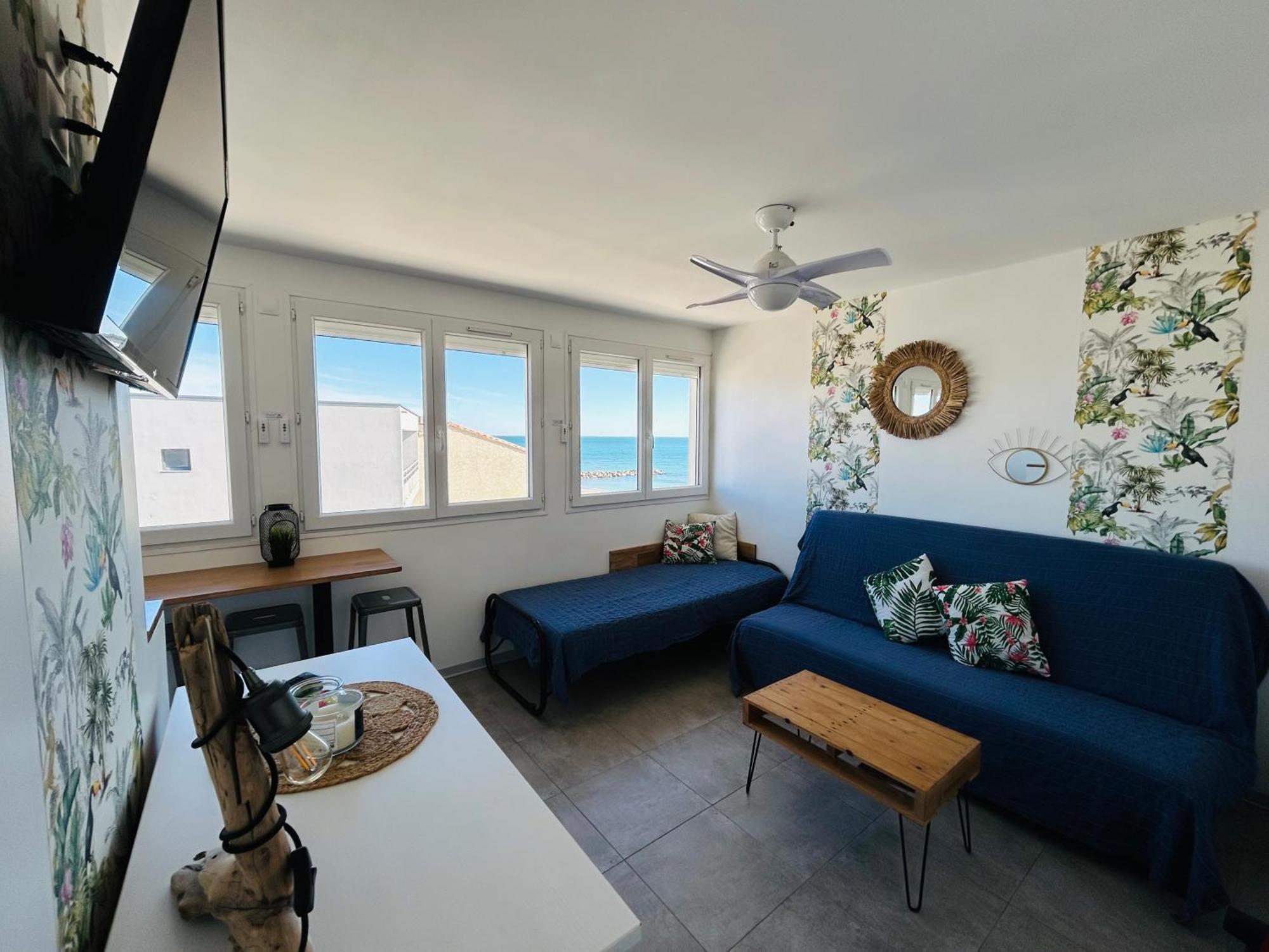 Estudio 1Ere Ligne Vue Mer ,Place De Parking Privee Acces A La Plage De La Residence 3Eme Etage Palavas-les-Flots Eksteriør billede